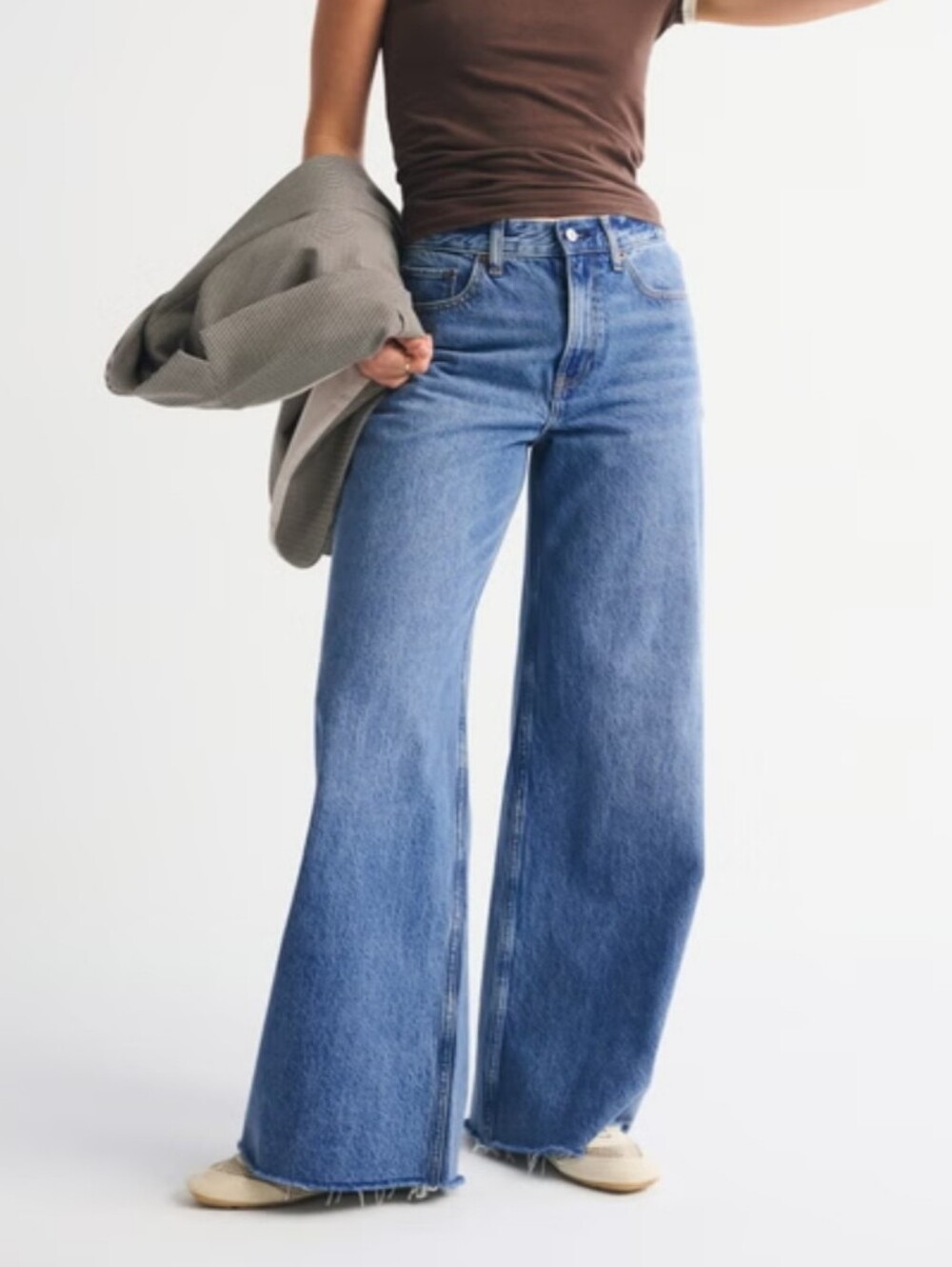 abercrombie & fitch high rise wide leg Jean